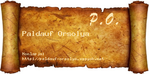 Paldauf Orsolya névjegykártya